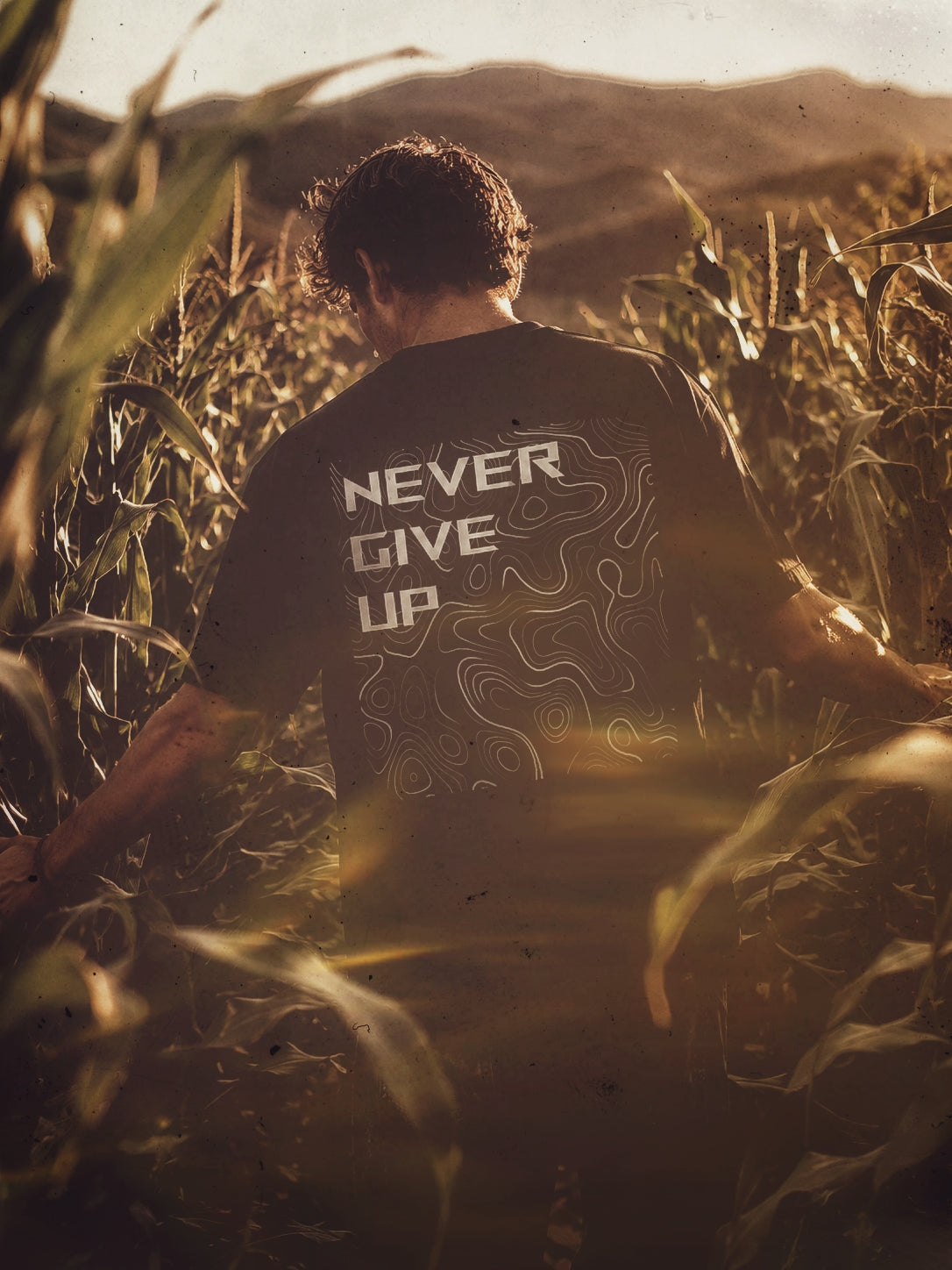 NEVER GIVE UP / Unisex Supima T-Shirt