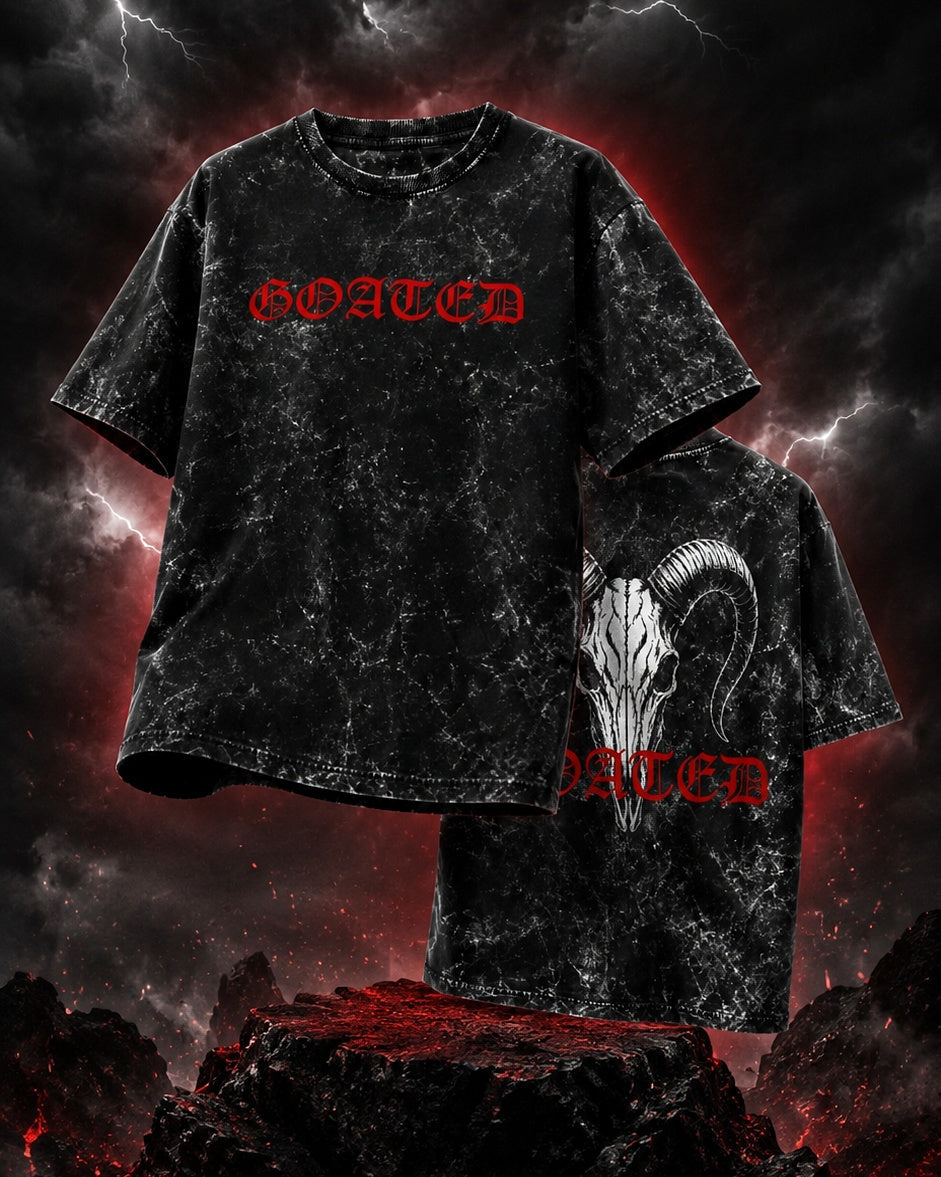 GOATED Unisex Acid Washed Oversized Tee