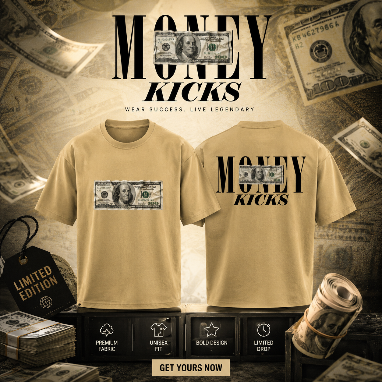 MONEY KICKS Unisex Classic Crew T-Shirt